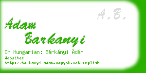adam barkanyi business card